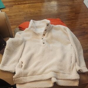 Cozy White Sherpa Pullover